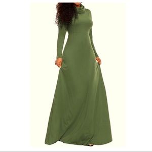 NEW! Long-Sleeved Maxi Dress with Cowl Neck